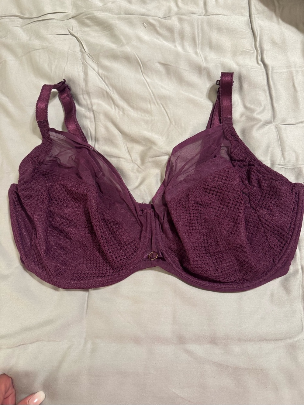 Chantelle Sheer Mesh Underwire Bra in Plum